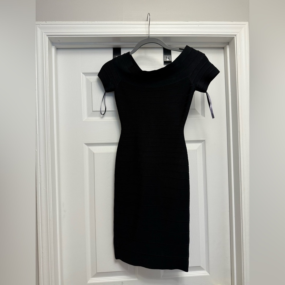 Herve Leger Black Carmen Bandage Dress- XS